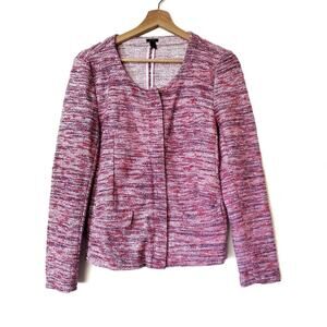 J. Crew | Zip Up Textured Marled Blazer Pink Femine Old Money Preppy